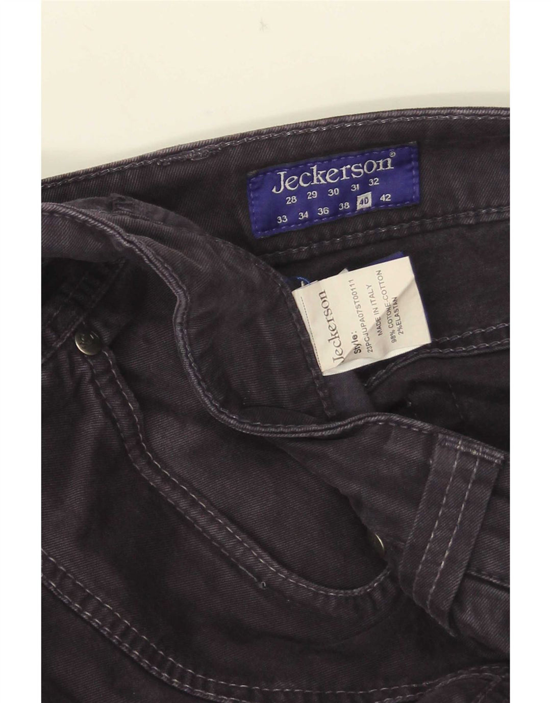 Jeckerson Mens Slim Jeans W40 L35 Navy Blue Cotton