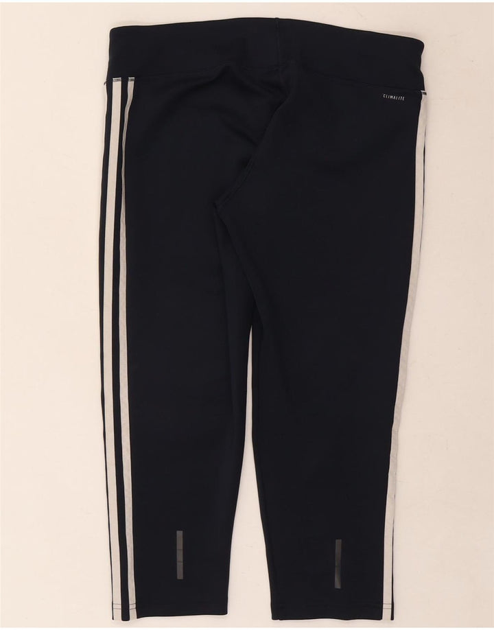 Adidas Womens Climalite Capri Leggings UK 16/18 Large Navy Blue Polyester