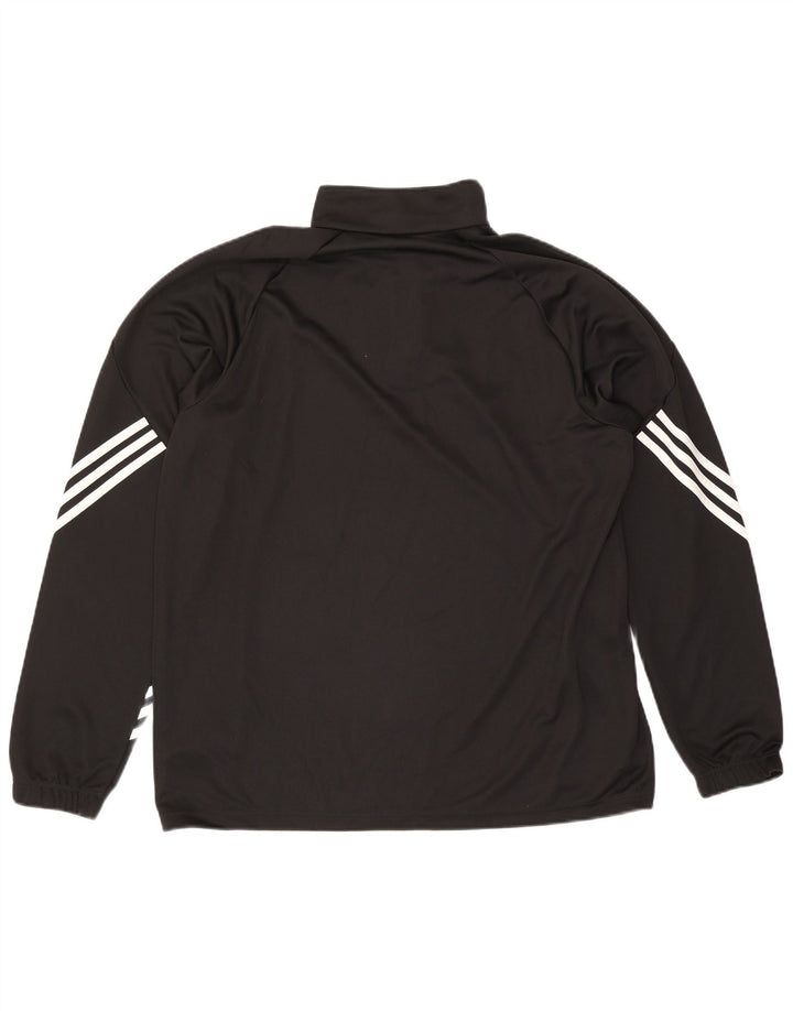 Adidas Mens Climalite Zip Neck Pullover Tracksuit Top XL Black Polyester