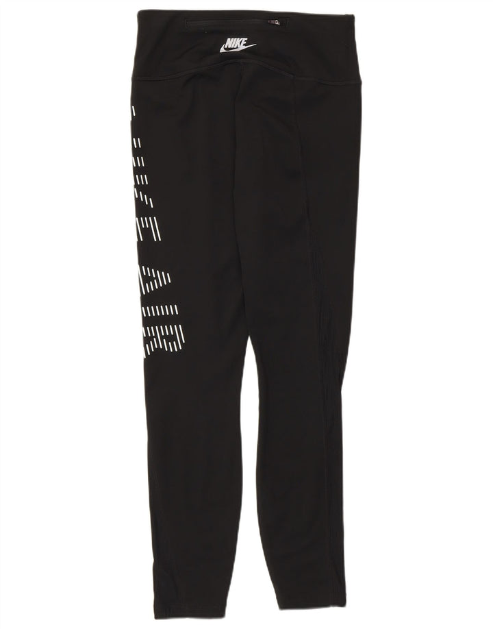 Nike Womens Dri Fit Graphic Leggings UK 8 Small Black