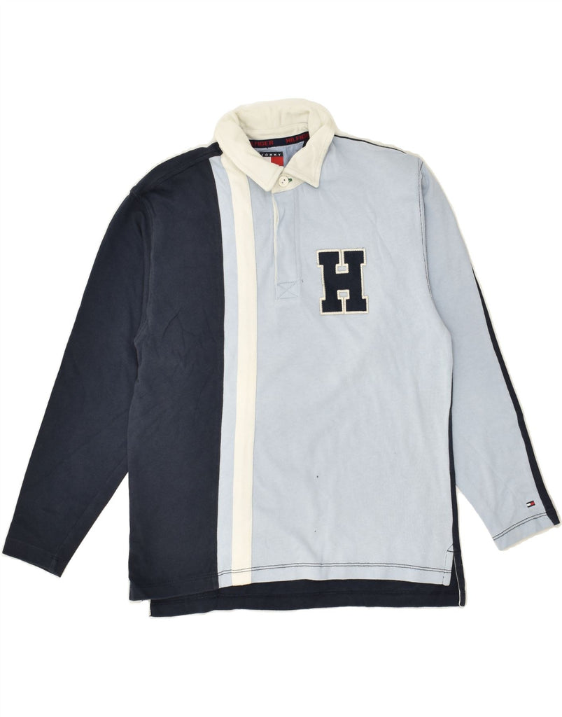 TOMMY HILFIGER Boys Graphic Long Sleeve Polo Shirt 11-12 Years Navy Blue | Vintage Tommy Hilfiger | Thrift | Second-Hand Tommy Hilfiger | Used Clothing | Messina Hembry 