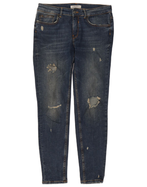 Zara Womens Distressed Skinny Jeans EU 40 Medium W30 L27 Blue