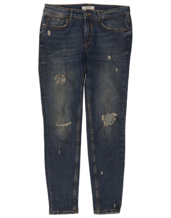 Zara Womens Distressed Skinny Jeans EU 40 Medium W30 L27 Blue