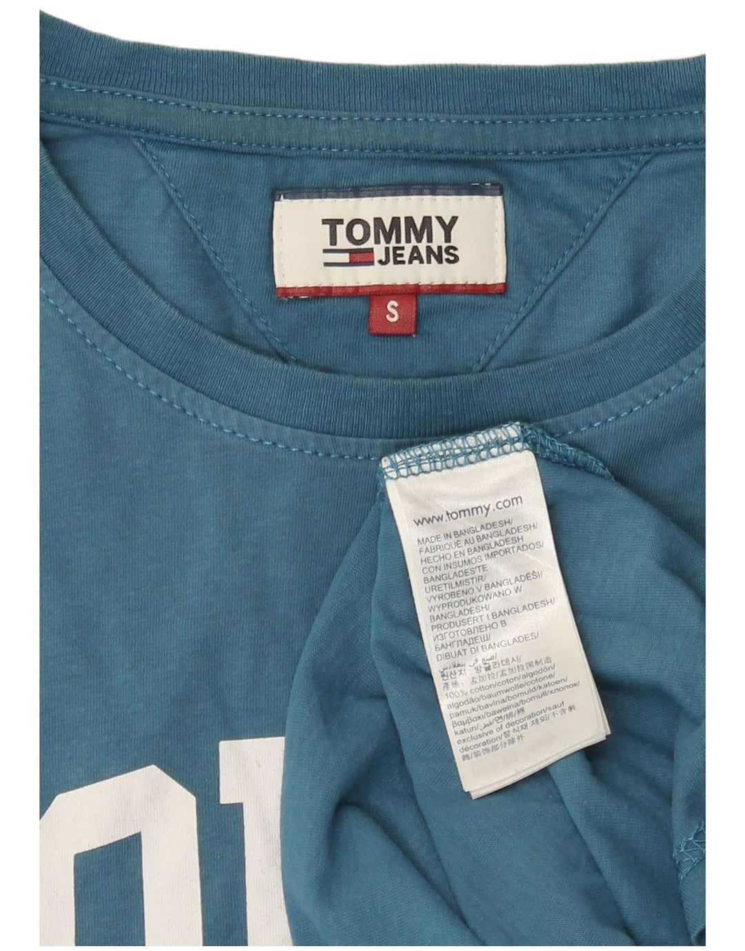 Tommy Hilfiger Mens Graphic T-Shirt Top Small Blue Cotton