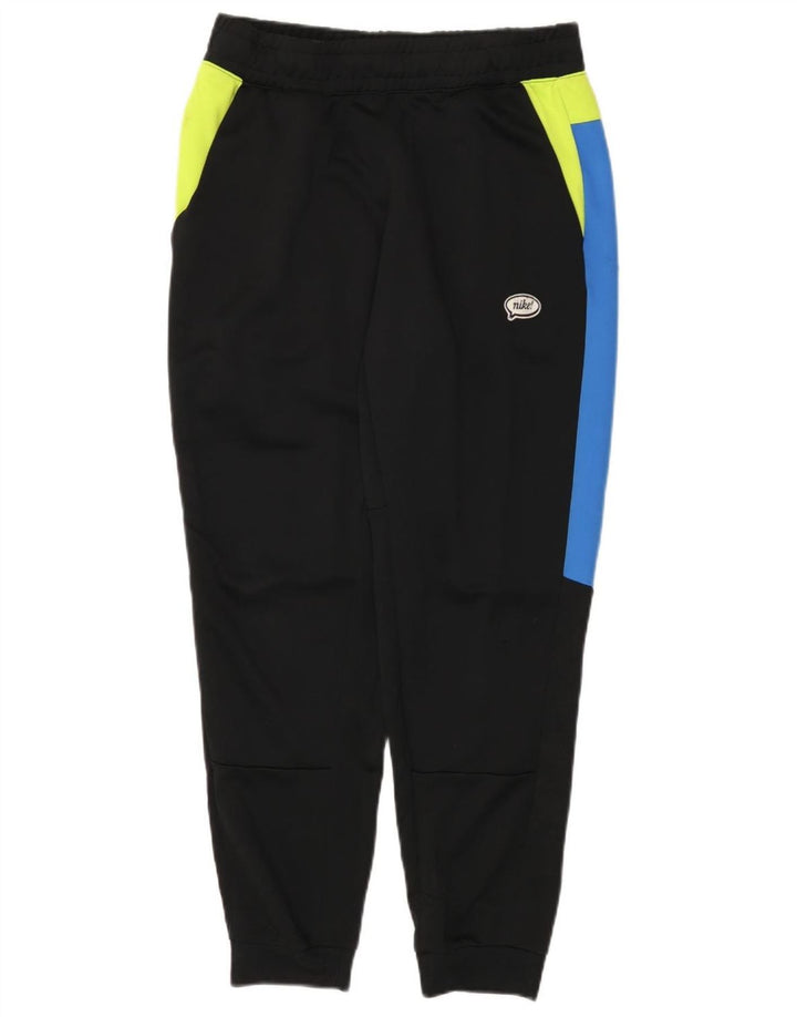NIKE Mens Graphic Tracksuit Trousers Joggers Large Black Colourblock