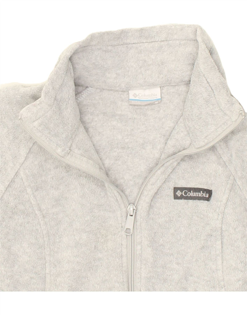 COLUMBIA Womens Fleece Jacket UK 14 Medium Grey Polyacrylic | Vintage Columbia | Thrift | Second-Hand Columbia | Used Clothing | Messina Hembry 