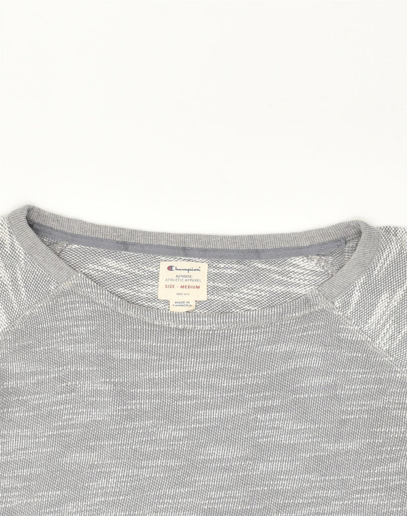 CHAMPION Womens Sweatshirt Jumper UK 14 Medium Grey Cotton | Vintage Champion | Thrift | Second-Hand Champion | Used Clothing | Messina Hembry 