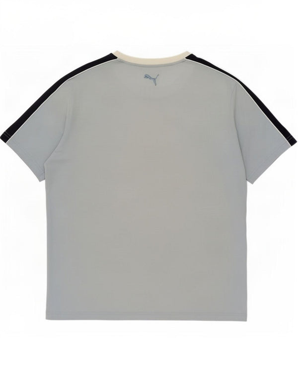 Puma Mens Graphic T-Shirt Top Large Blue Colourblock
