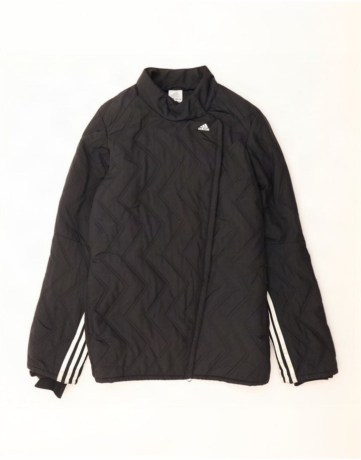 Adidas Womens Padded Jacket UK 12 Medium Black Polyester