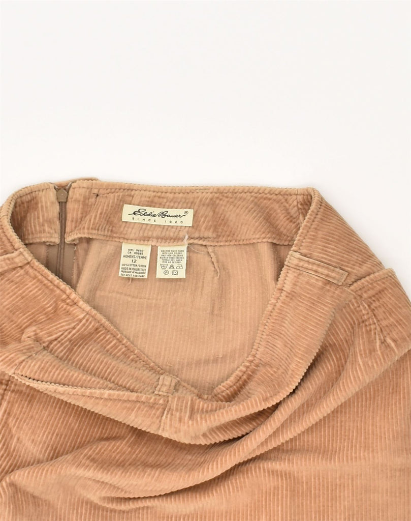 EDDIE BAUER Womens Corduroy Skirt US 12 Large W30 Beige Cotton | Vintage Eddie Bauer | Thrift | Second-Hand Eddie Bauer | Used Clothing | Messina Hembry 