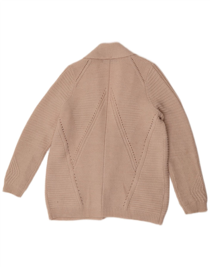 Marks & Spencer Womens Open Cardigan Sweater UK 16 Large Beige Acrylic