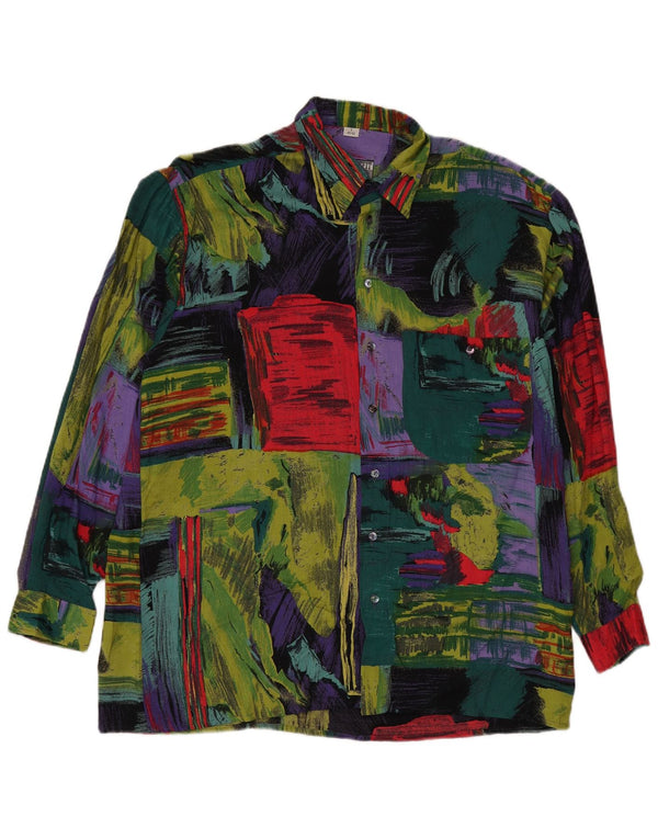 Vintage Mens Abstract Pattern Shirt Size 41/42 Large Multicoloured