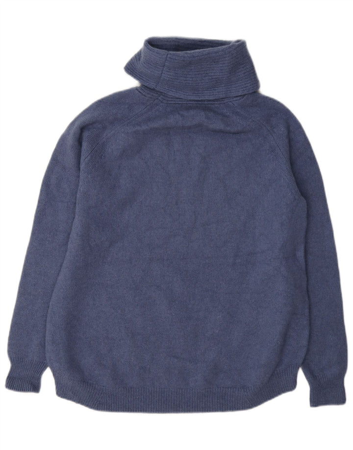 Massimo Dutti Womens Roll Neck Jumper Sweater UK 10 Small Blue