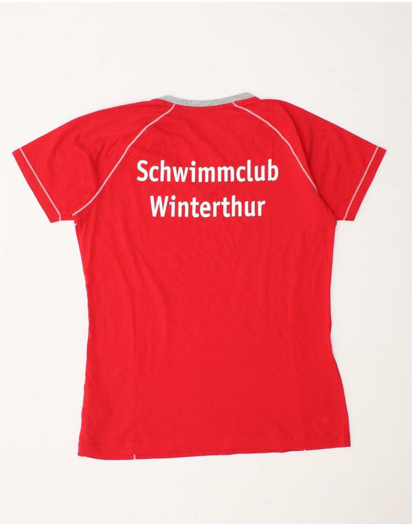 ARENA Womens Graphic T-Shirt Top UK 14 Medium Red Cotton