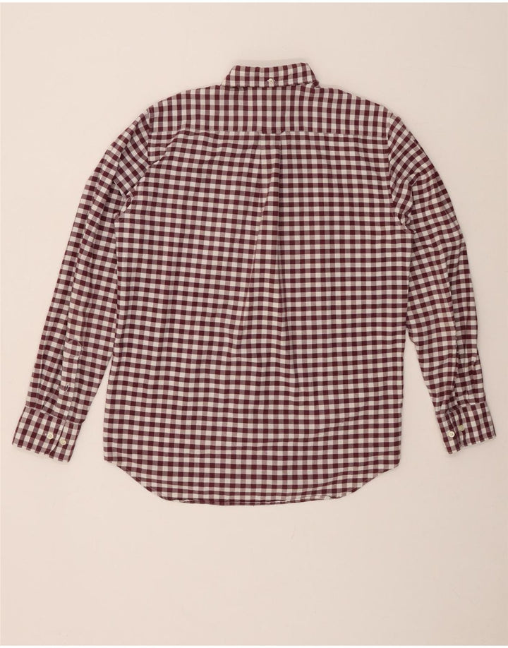 GANT Mens Shirt Size 39/40 15 1/2 Medium Maroon Gingham Cotton