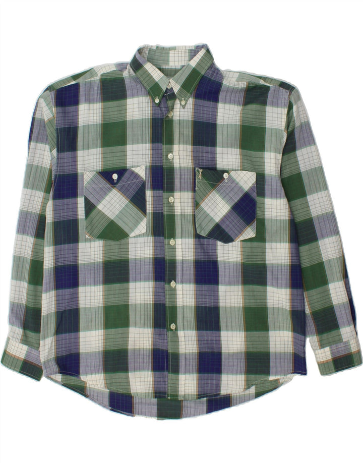 VINTAGE Mens Shirt XL Green Check Vintage Vintage and Second-Hand Vintage from Messina Hembry 