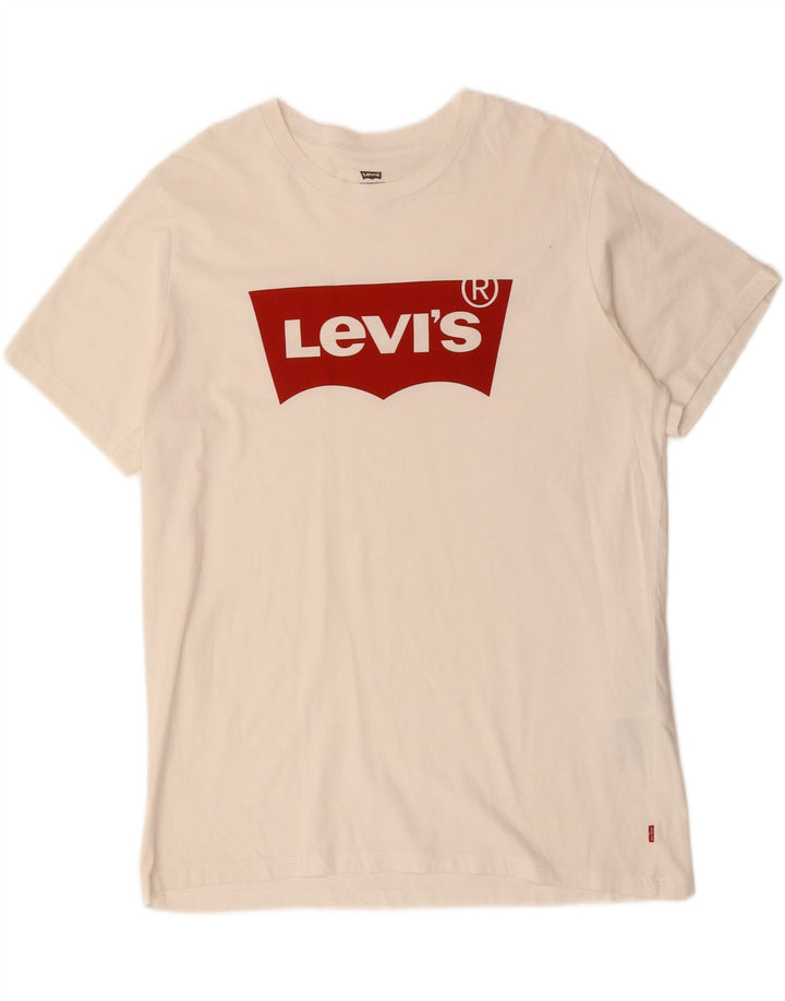 Levi's Mens Standard Fit Graphic T-Shirt Top Large White Cotton