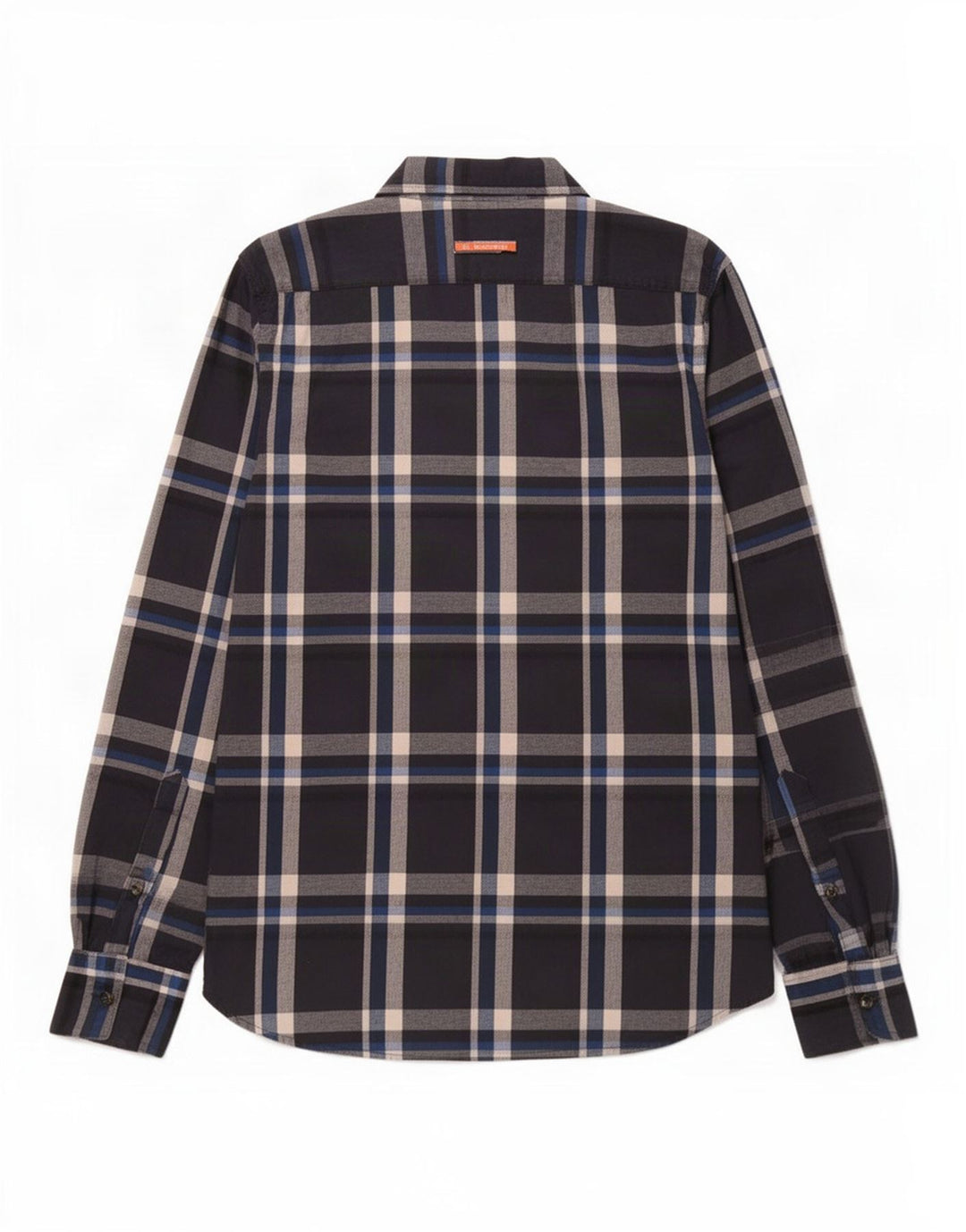 Superdry Mens Flannel Shirt Medium Navy Blue Plaid Cotton