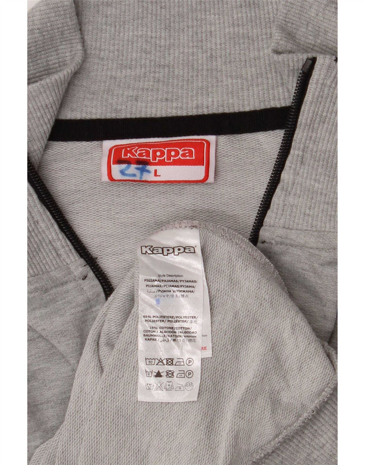 Kappa Mens Tracksuit Top Jacket Large Grey Colourblock Polyester