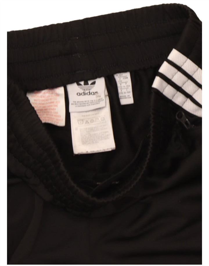 Adidas Boys Graphic Tracksuit Trousers 14-15 Years Black Polyester