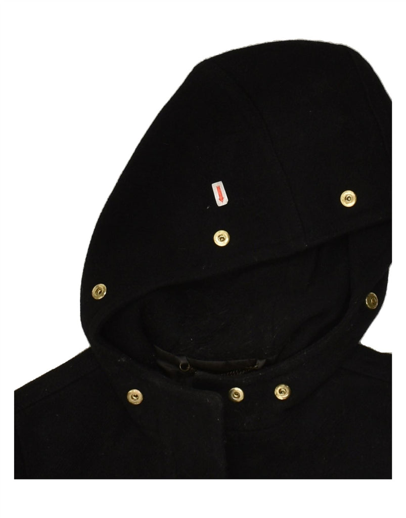 J. CREW Womens Hooded Overcoat US 2 XS Black Wool | Vintage J. Crew | Thrift | Second-Hand J. Crew | Used Clothing | Messina Hembry 
