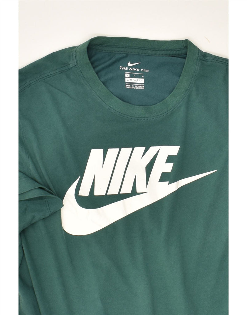 NIKE Mens Dri Fit Graphic T-Shirt Top Medium Green Cotton | Vintage Nike | Thrift | Second-Hand Nike | Used Clothing | Messina Hembry 