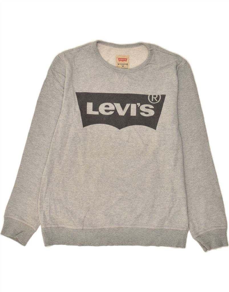 LEVI'S Boys Graphic Sweatshirt Jumper 15-16 Years Grey | Vintage Levi's | Thrift | Second-Hand Levi's | Used Clothing | Messina Hembry 