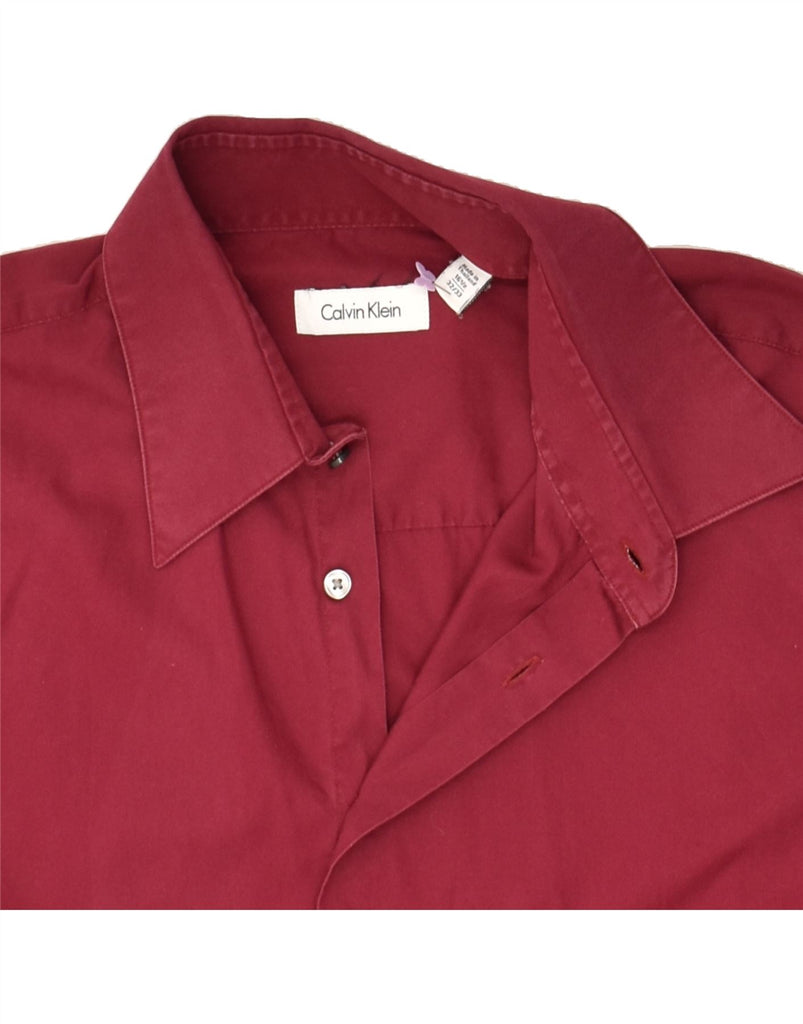 CALVIN KLEIN Mens Shirt Size 16 1/2 Large Burgundy Cotton | Vintage Calvin Klein | Thrift | Second-Hand Calvin Klein | Used Clothing | Messina Hembry 