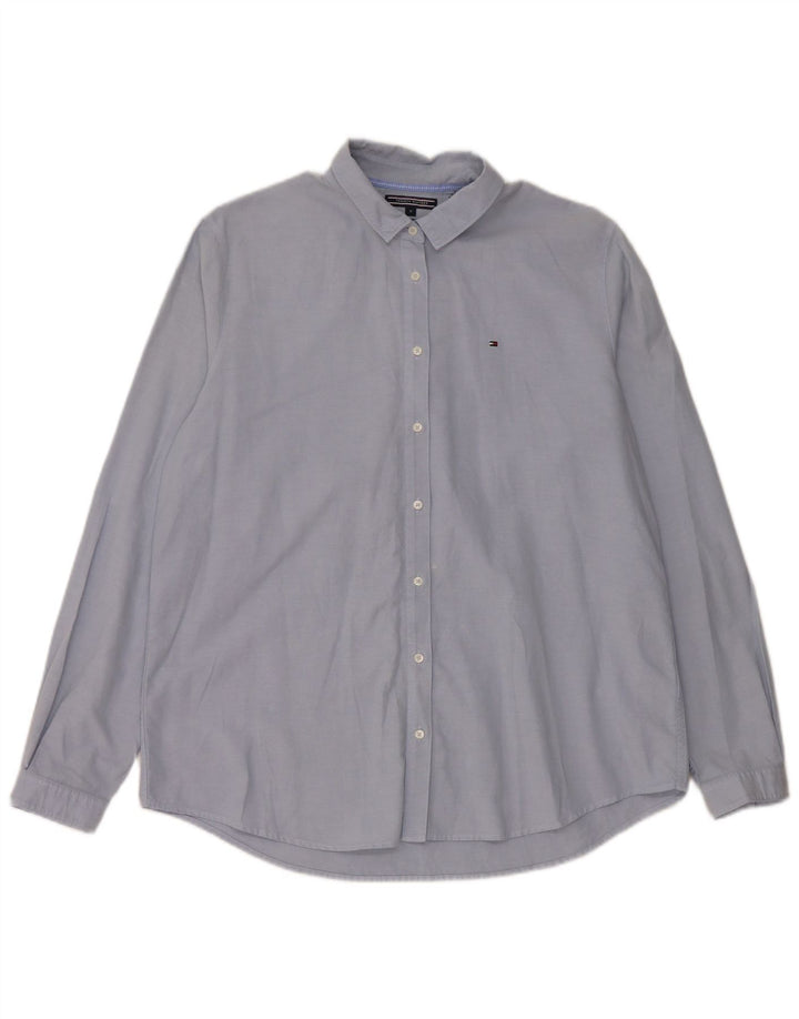 TOMMY HILFIGER Womens Regular Fit Shirt US 10 Large Blue Cotton