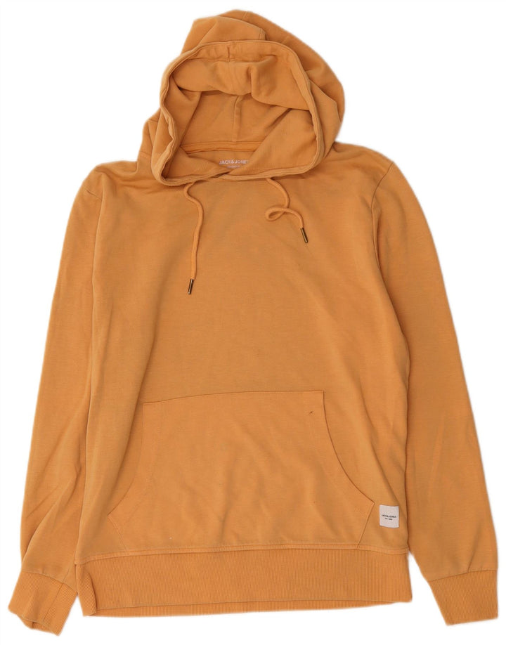 Jack & Jones Mens Hoodie Jumper Medium Yellow Cotton