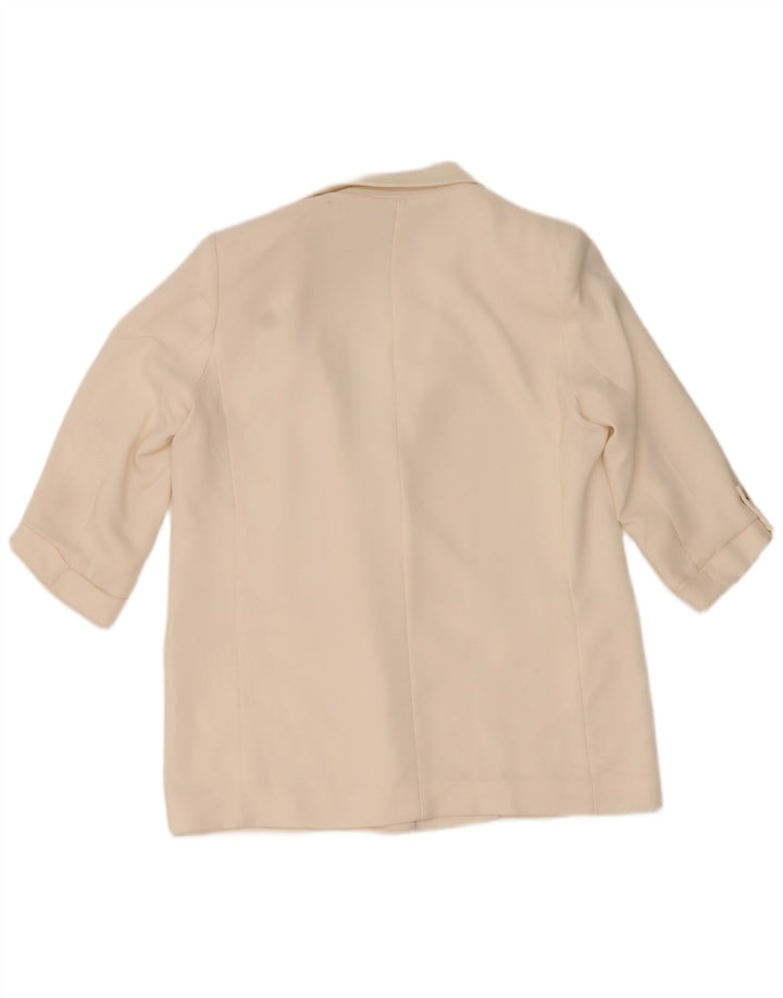 Zara Womens 3/4 Sleeve Open Blazer Jacket UK 18 XL White