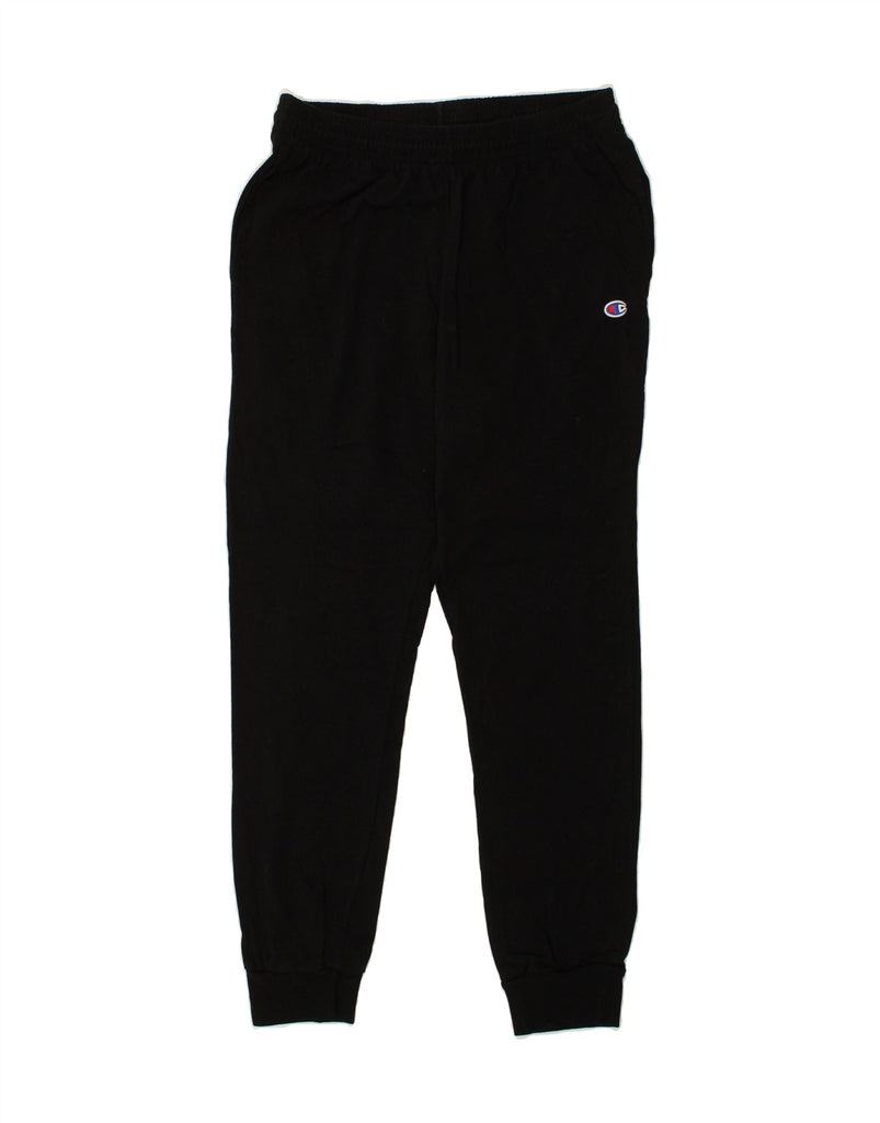 CHAMPION Mens Tracksuit Trousers Medium Black Cotton | Vintage Champion | Thrift | Second-Hand Champion | Used Clothing | Messina Hembry 