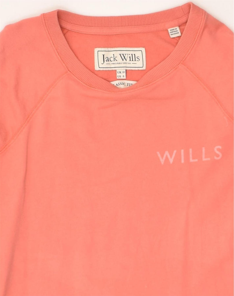 JACK WILLS Womens Sweatshirt Jumper UK 10 Small Orange Cotton | Vintage Jack Wills | Thrift | Second-Hand Jack Wills | Used Clothing | Messina Hembry 