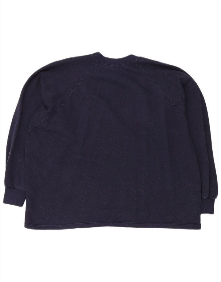 CHAMPION Womens Oversized Graphic Sweatshirt Jumper UK 16 Large Navy Blue