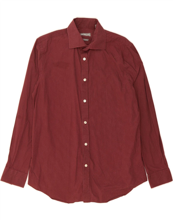 MICHAEL KORS Mens Slim Fit Shirt Size 15 1/2 Medium Burgundy Spotted Vintage Michael Kors and Second-Hand Michael Kors from Messina Hembry 