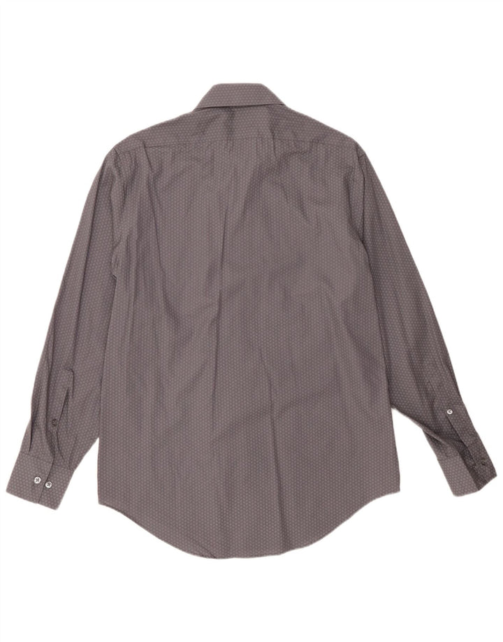 CALVIN KLEIN Mens Slim Fit Shirt Size 15 1/2 Medium Grey Geometric
