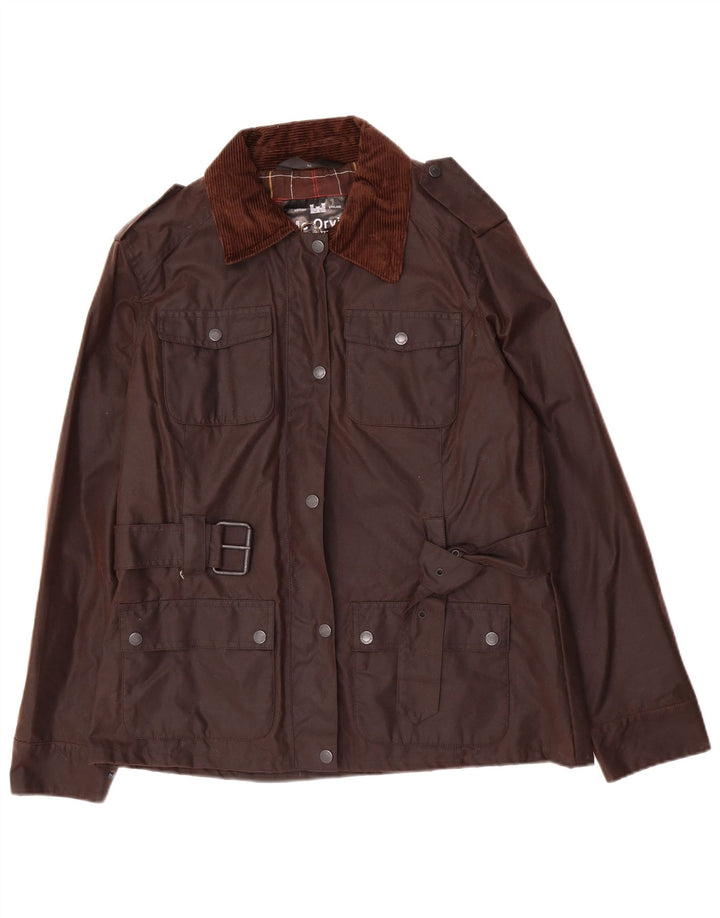 MC Orvis Womens Waxed Cotton Jacket IT 40/42 Medium Brown Cotton