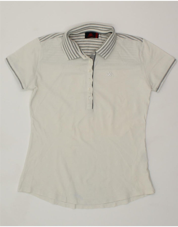 KAPPA Womens Polo Shirt UK 16 Large White Cotton Vintage Kappa and Second-Hand Kappa from Messina Hembry 