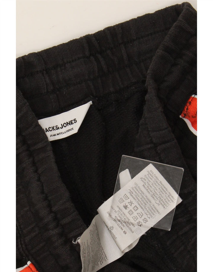 JACK & JONES Mens Graphic Sport Shorts Medium Black Colourblock Cotton