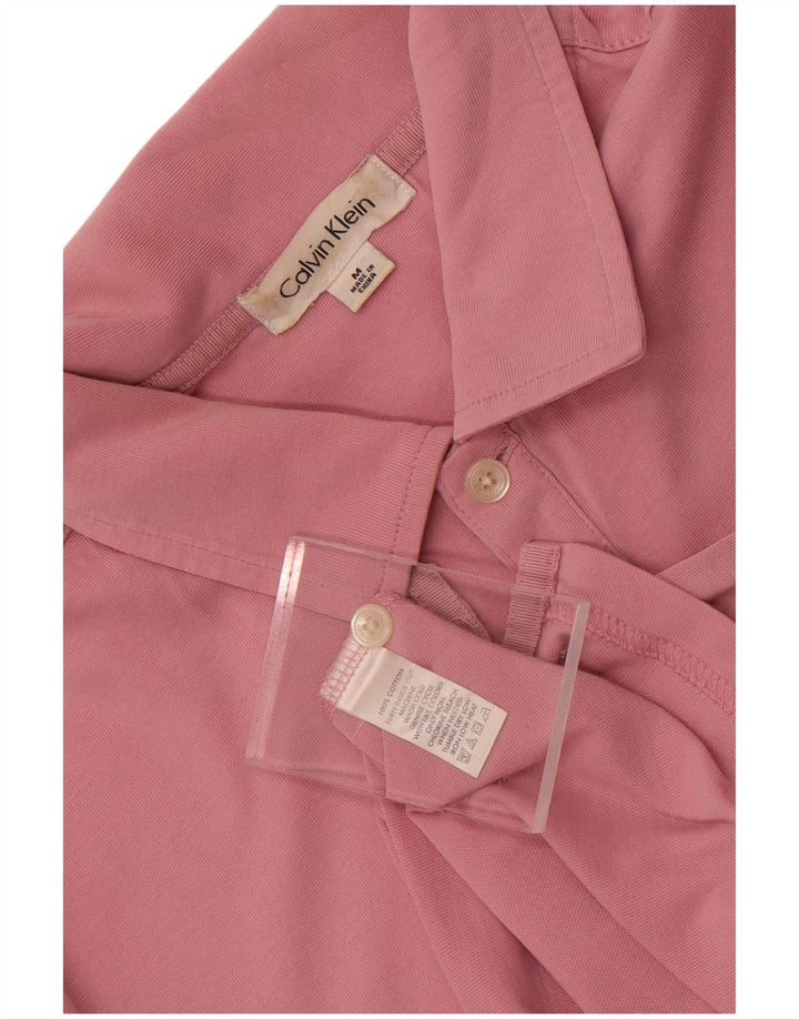 Calvin Klein Mens Polo Shirt Medium Pink Cotton