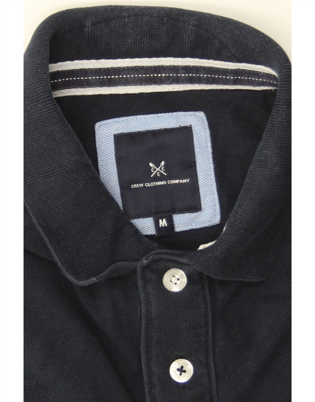 Crew Clothing Mens Polo Shirt Medium Navy Blue Cotton