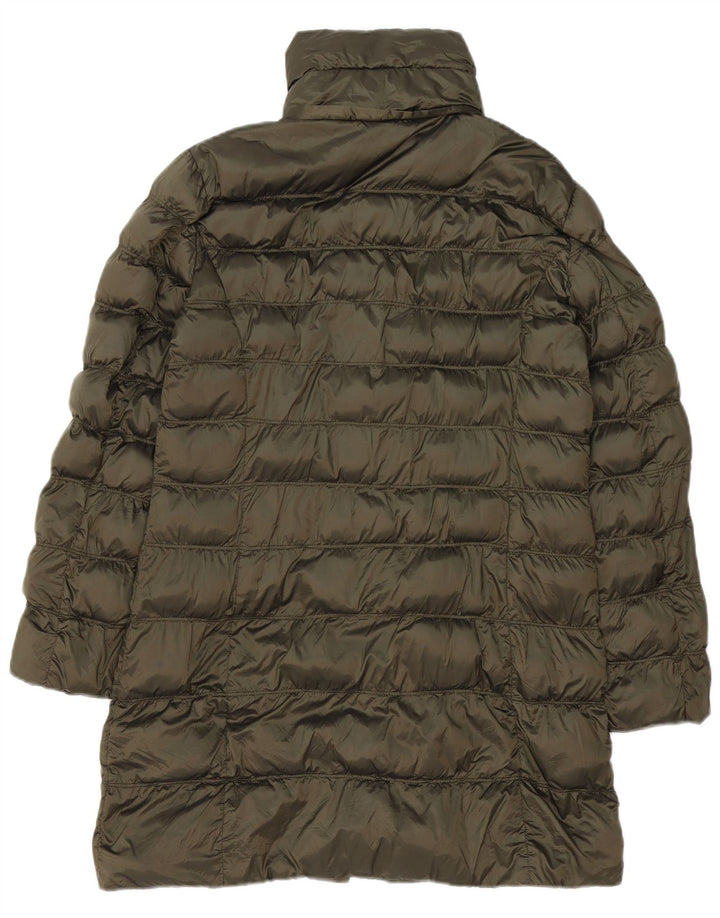 Massimo Dutti Womens Padded Coat UK 18 XL Khaki Polyester