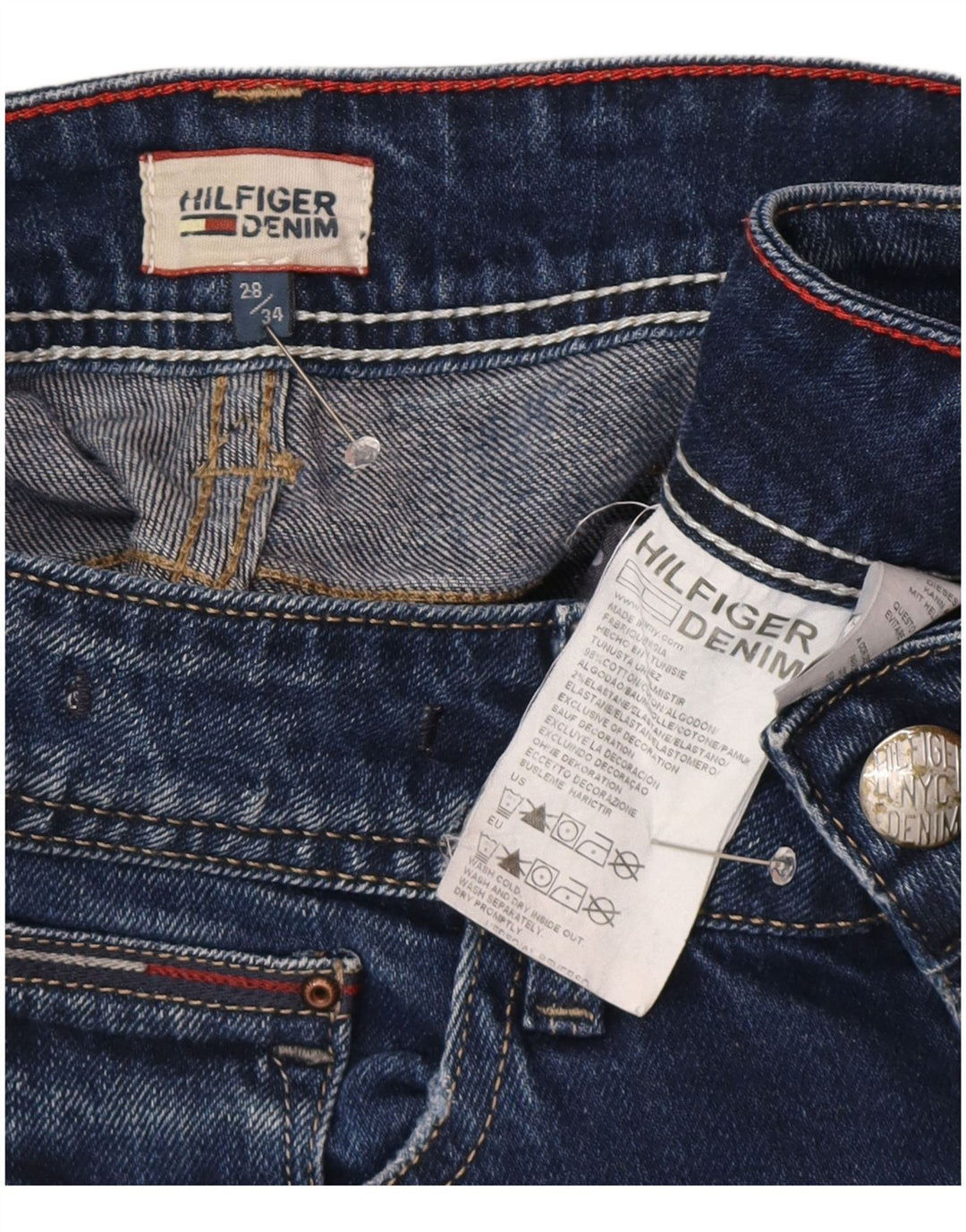 Tommy Hilfiger Womens Bootcut Jeans W28 L30 Blue Cotton