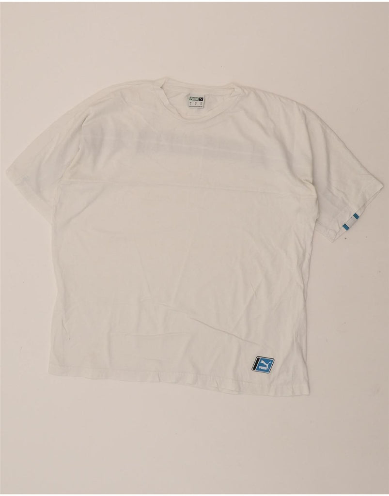 PUMA Mens Graphic T-Shirt Top Medium White Cotton Vintage Puma and Second-Hand Puma from Messina Hembry 