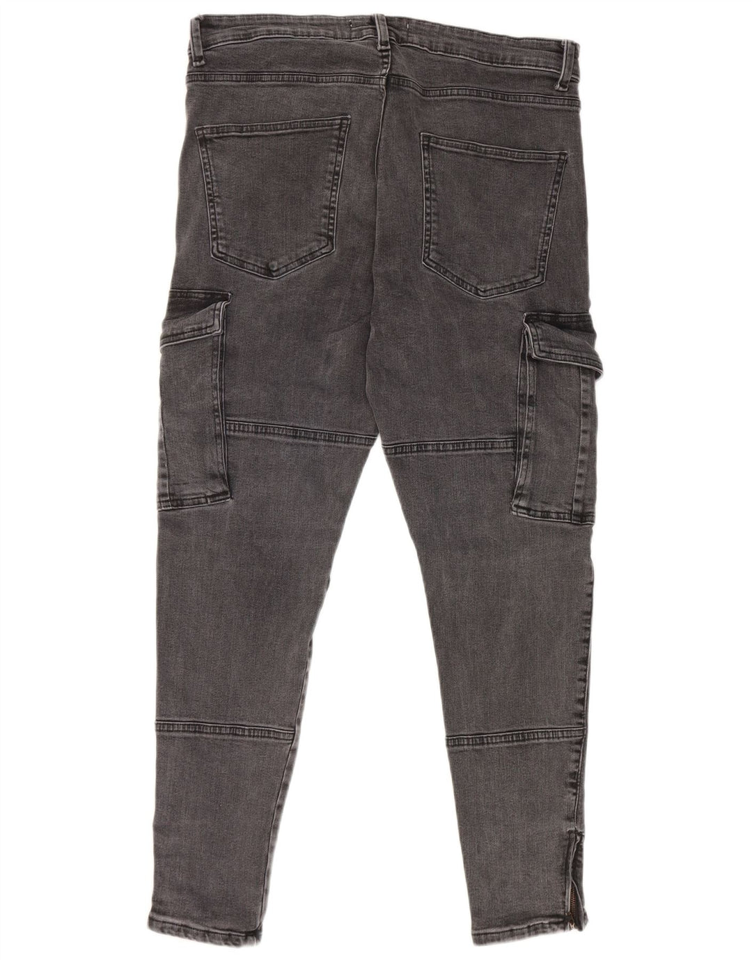Zara Mens Cargo Slim Jeans EU 44 Large W34 L29 Grey Cotton