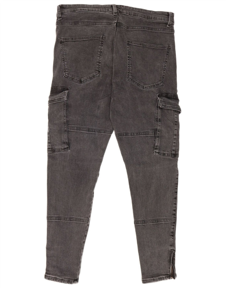 Zara Mens Cargo Slim Jeans EU 44 Large W34 L29 Grey Cotton