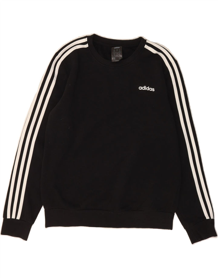 ADIDAS Womens Sweatshirt Jumper UK 12/14 Medium Black Cotton Vintage Adidas and Second-Hand Adidas from Messina Hembry 