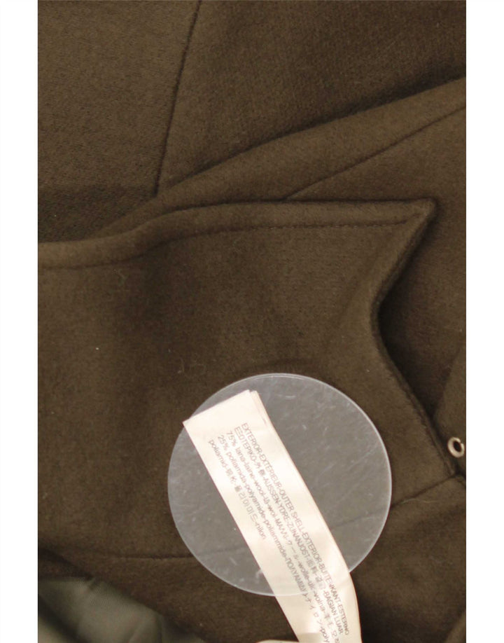 Massimo Dutti Womens Overcoat UK 16 Large Khaki Wool