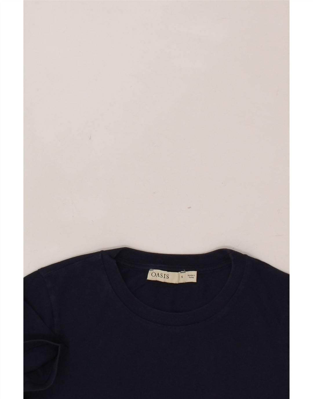OASIS Womens T-Shirt Top UK 10 Small Navy Blue Cotton Vintage Oasis and Second-Hand Oasis from Messina Hembry 