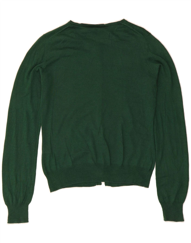 MASSIMO DUTTI Womens Cardigan Sweater UK 12 Medium Green Silk Vintage Massimo Dutti and Second-Hand Massimo Dutti from Messina Hembry 